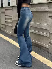 Retro Flare High-Waist Stretch Jeans for Women