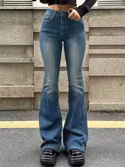 Retro Flare High-Waist Stretch Jeans for Women