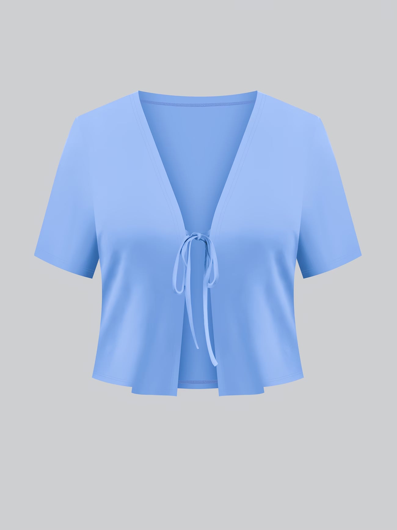 Uzume Elegant Women's Two-piece Set Solid Blue Colour Lace-up Short Sleeve Top and Floral Printed Suspender Dress