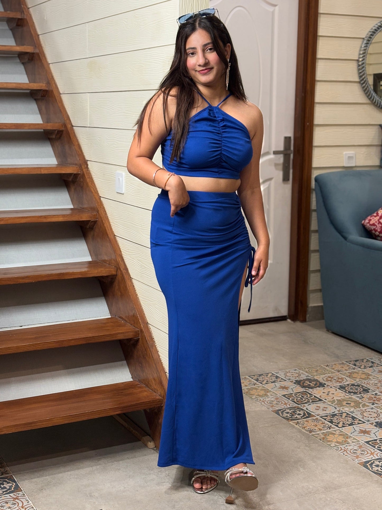 TANDUL Women Stunning Blue Co-ord Set
