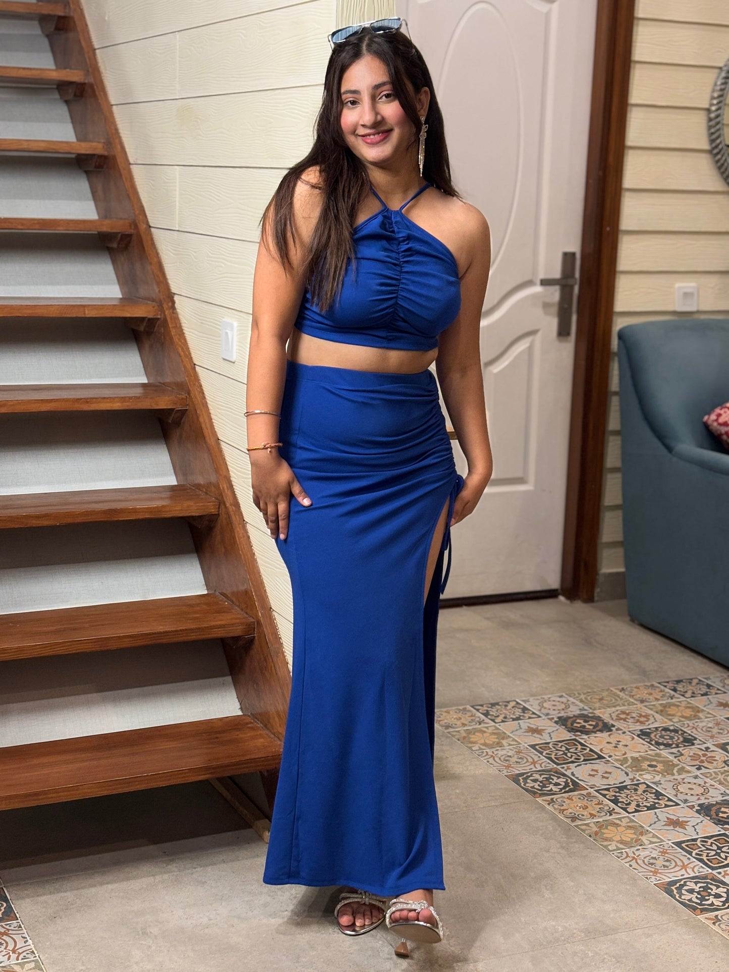 TANDUL Women Stunning Blue Co-ord Set