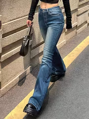 Retro Flare High-Waist Stretch Jeans for Women