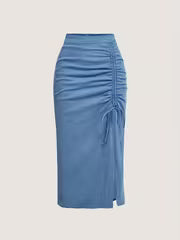 EdgeZip High-Waist Zipper Denim Skirt