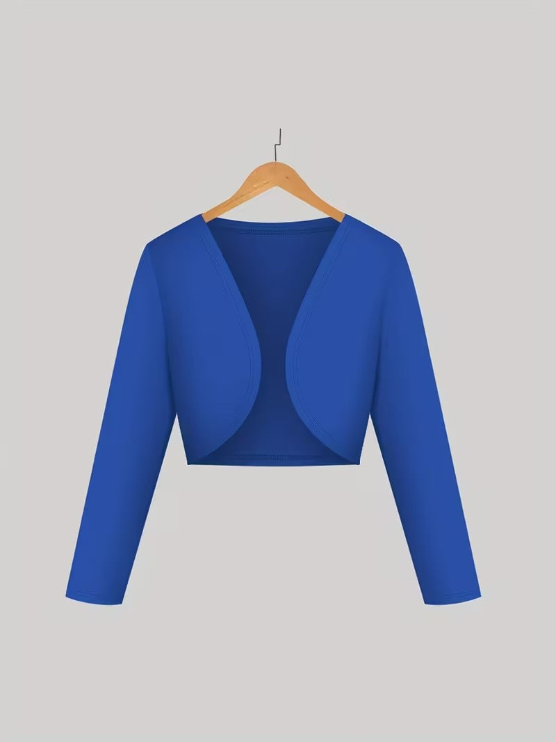 Uzume Elegant 2-Piece Women’s Royal Blue Cardigan Jacket & Floral Suspender Dress Set