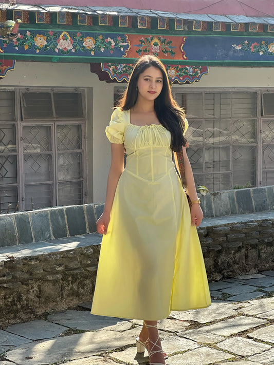 Yellow Bustier Sundress..
