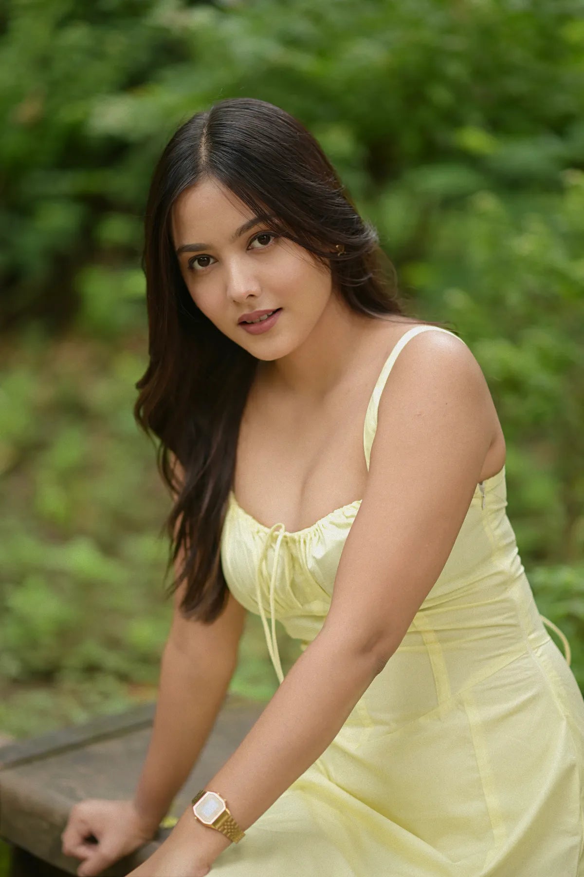Buttercup Yellow Corset Midi Dress..
