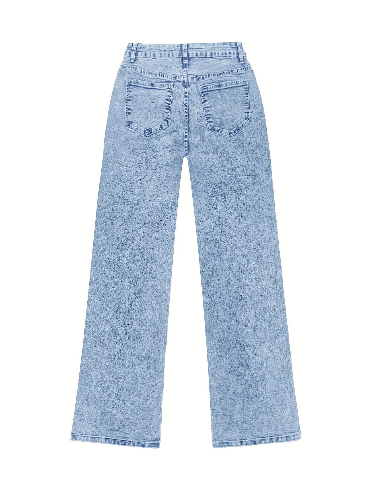 High-Waist Wide Leg Acid Wash Jeans for Women